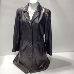 Danier Leather Jacket Vintage Y2K Deep Brown black Size Large